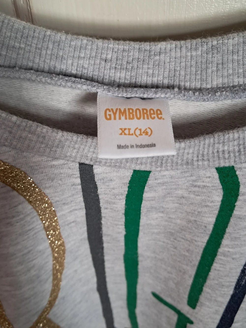 Gymboree Grey 'Bright Merry' Graphic Sweatshirt with Gold Sequins
